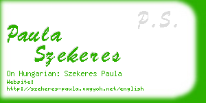 paula szekeres business card